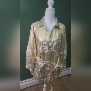 Jude Connally Gold and White Women's Blazer NWOT